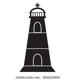 Lighthouse icon vector. Flat icon isolated on the white background. 