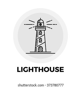 Lighthouse  icon vector. Flat icon isolated on the white background. Vector illustration.