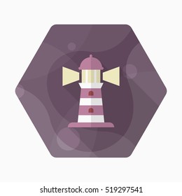 Lighthouse icon, Vector flat long shadow design. Transport concept.