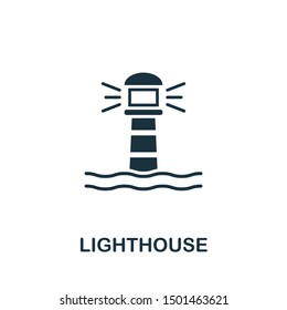 Lighthouse icon vector illustration. Creative sign from buildings icons collection. Filled flat Lighthouse icon for computer and mobile. Symbol, logo vector graphics.