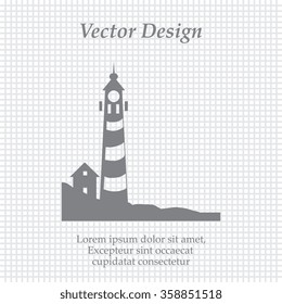 Lighthouse icon, vector illustration. Flat design style