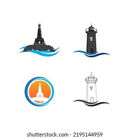 lighthouse icon vector illustration logo template