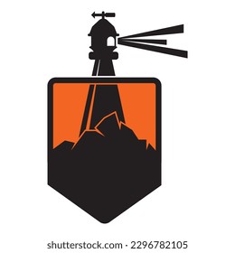 plantilla de logotipo de ilustración de vector de icono de faro
