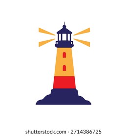 Leuchtturm-Symbol, Vektorgrafik auf weißem Hintergrund