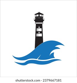 DISEÑO DE SÍMBOLO DE ILUSTRACIÓN DEL VECTOR DE ICONO DE LIGHTHOUSE