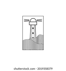lighthouse icon vector illustration template design