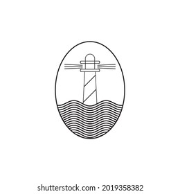 lighthouse icon vector illustration template design