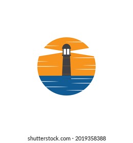 lighthouse icon vector illustration template design