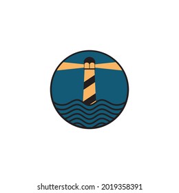lighthouse icon vector illustration template design