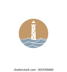 lighthouse icon vector illustration template design