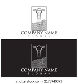 lighthouse icon vector illustration template design