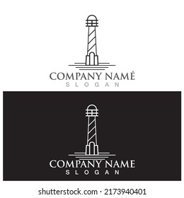 lighthouse icon vector illustration template design