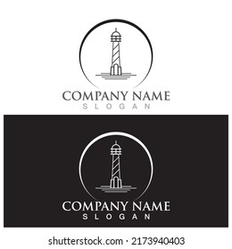 lighthouse icon vector illustration template design
