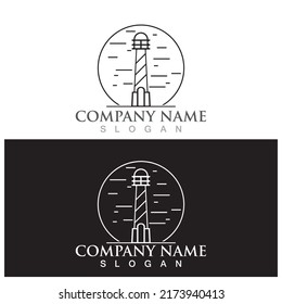lighthouse icon vector illustration template design