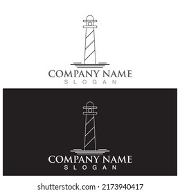 lighthouse icon vector illustration template design