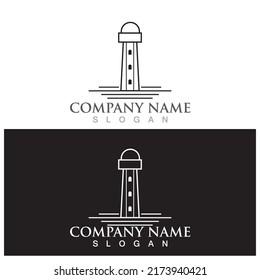 lighthouse icon vector illustration template design