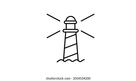 Lighthouse Icon. Vector isolated editable black and white illustration
