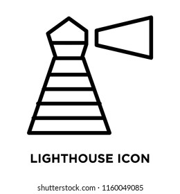 Lighthouse icon vector isolated on white background, Lighthouse transparent sign , line or linear sign, element design in outline style