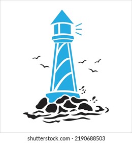 lighthouse icon vector isolated on a white background.