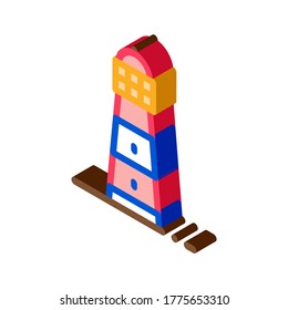 Lighthouse Icon Vector. Isometric Lighthouse isometric sign. color isolated symbol illustration