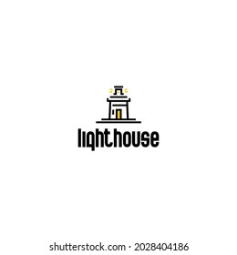 lighthouse icon vector, line art vector
