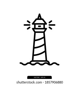lighthouse icon vector logo template in trendy style