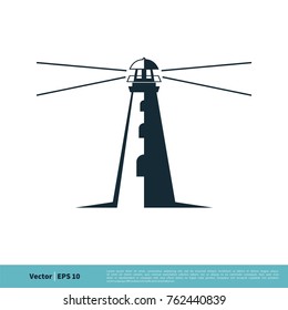 Lighthouse Icon Vector Logo Template Illustration Design. Vector EPS 10.