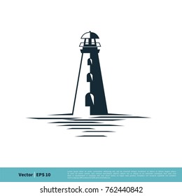 Lighthouse Icon Vector Logo Template Illustration Design. Vector EPS 10.