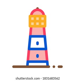 Lighthouse Icon Vector. Outline Lighthouse Sign. Isolated Contour Symbol Illustration