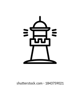 Estilo de contorno vectorial del icono del faro.