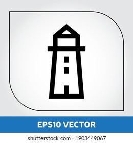 Vector de icono del faro. Icono inmobiliario en diseño plano. Ilustración vectorial Eps 10.