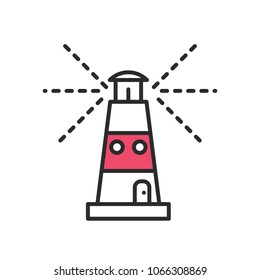 lighthouse icon vector. Lighthouse sign on white background. Lighthouse icon for web and app