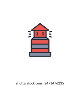 lighthouse icon. vector.Editable stroke.linear style sign for use web design,logo.Symbol illustration.
