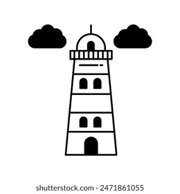 lighthouse icon with white background vector stock illustration