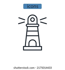 Lighthouse icons  symbol vector elements for infographic web