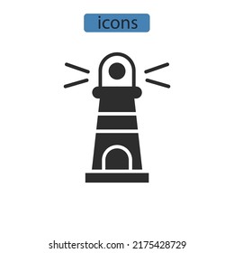 Lighthouse icons  symbol vector elements for infographic web