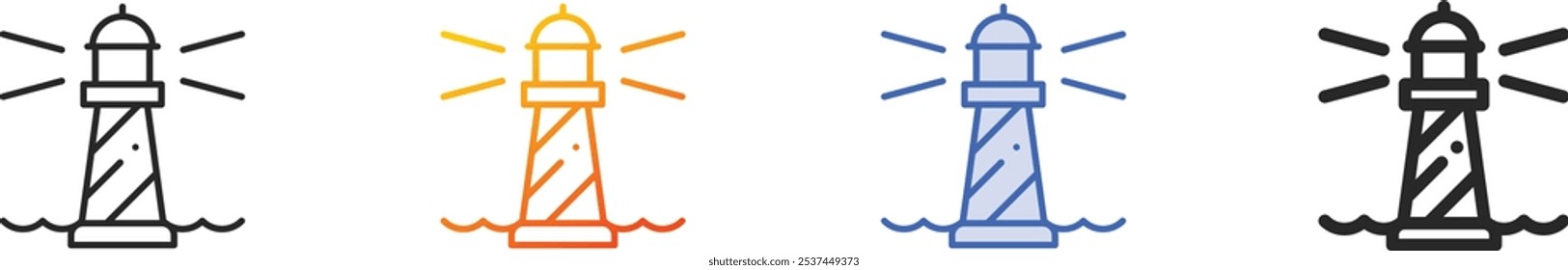 lighthouse icon.Thin Linear, Gradient, Blue Stroke and bold Style Design Isolated On White Background