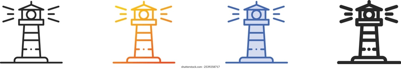 lighthouse icon.Thin Linear, Gradient, Blue Stroke and bold Style Design Isolated On White Background