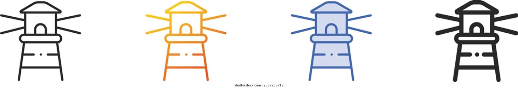 lighthouse icon.Thin Linear, Gradient, Blue Stroke and bold Style Design Isolated On White Background