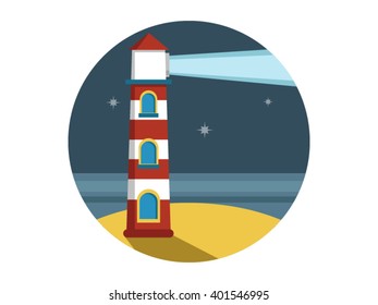 Lighthouse Illustration - Flat Icon