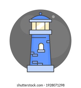 Lighthouse illustration. Flat style. Isolated. 