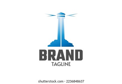Lighthouse illustration logo design template