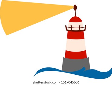Lighthouse, illustration, vector on white background.