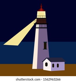 Faro, ilustración, vector sobre fondo blanco.