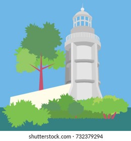 Lighthouse in illustration, in Vung Tau, Vietnam