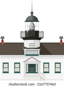Lighthouse isolated on white background illustration
