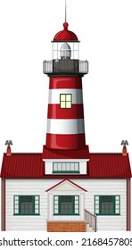 Faro aislado en ilustración de fondo blanco
