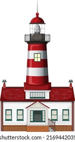 Lighthouse isolated on white background illustration