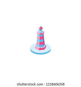 lighthouse isometric 3d icon. Creative illustration idea.