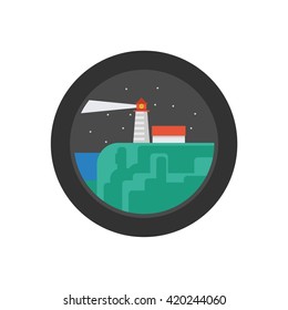 Lighthouse Landscape Illustration - Flat Icon